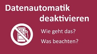 Datenautomatik deaktivieren in 5 Minuten Wie geht das [upl. by Ilil]