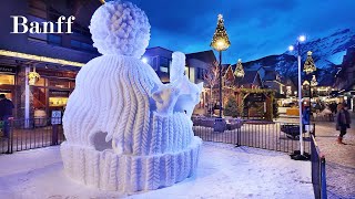 BANFF Canada Winter Events  SnowDays Festival Lights and Snow Sculptures [upl. by Assira495]