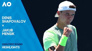 Denis Shapovalov v Jakub Mensik Highlights  Australian Open 2024 First Round [upl. by Les615]