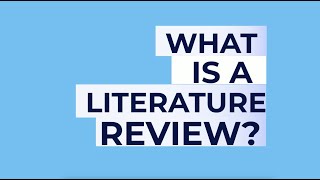 What is a Literature Review [upl. by Koslo]