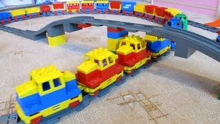 The longest LEGO train 10 ft  3 m  4 locomotives and 21 wagons [upl. by Anitsuga]