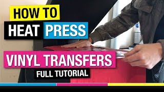 How to Heat Press Heat Transfer Vinyl HTV [upl. by Drhacir683]