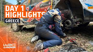 Day 1 Highlights  WRC EKO Acropolis Rally Greece 2024 [upl. by Atnek]