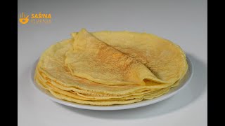 Crepes recipe Palačinke koje uvijek uspiju osnovni recept  Sašina kuhinja [upl. by Norvan]