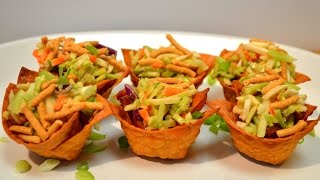 Applebees Chicken Wonton Tacos  Applebees Appetizer Recipe [upl. by Auqinet]