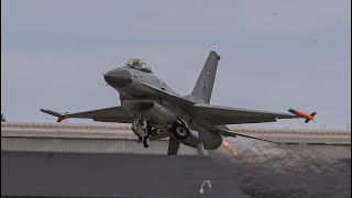 DANISH F16 DOMINATING DISPLAY OVER FARNBOROUGH AIRSHOW 2024  4K [upl. by Aira794]