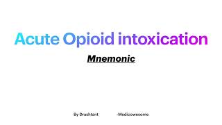 Mnemonic for an opioid intoxication [upl. by Mackenie336]