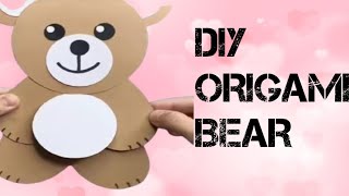 how to make amazing origami bear 🤗🥰  papercraft  easy craft videoviral [upl. by Jarl]