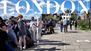 London Hammersmith Walk During The Boat Race 2024 [upl. by Ahsila688]