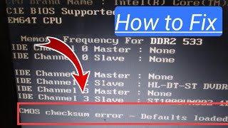 Cmos checksum error defaults loaded [upl. by Bushore]