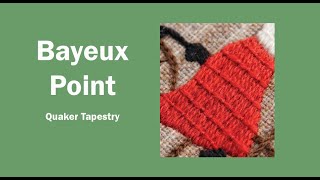 Bayeux Point stitch technique with subtitles as seen on the Quaker Tapestry [upl. by Yraccaz]