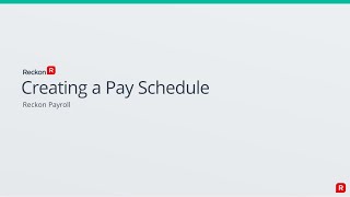 Creating a Pay Schedule [upl. by Eded]