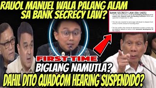 RAOUL MANUEL NAMUTLA BIGLA MAKAKASUHAN DI ALAM ANG BANK SECRECY LAW‼️DAHIL DITO HEARING SUSPENDIDO [upl. by Llenyl]