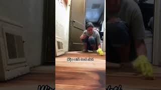 Can’t afford flooring and have softwood floors Linseed oil works great diyhome oiledfloor [upl. by Origra]