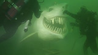 Lake Neuchâtel Shark Evil Genius Hides Giant Shark Statue to Terrify Divers in Swiss Lake [upl. by Erbas]