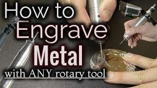 How To Engrave Metal With A Dremel Or ANY Rotary Tool [upl. by Elleinnod935]