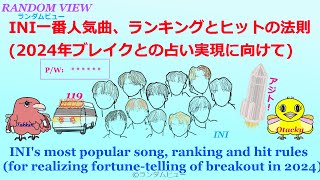 INI一番人気曲、ランキングとヒットの法則（2024年ブレイクとの占い実現に向けて） INIs most popular song ranking and hit rules [upl. by Nnylarat743]