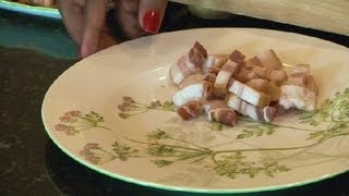 How to Cut Bacon Strips Into Lardons  Bacon Recipes [upl. by Sammons]