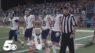 Greenwood football team pays tribute to teammate killed in fire [upl. by Nyltiac]