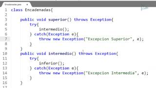Excepciones en JAVA  Cap 4 Excepciones encadenadas [upl. by Deenya769]