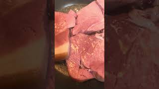 Frying HAM FOR BREAKFAST shorts asmrsounds [upl. by Nnahgiel269]