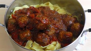 Meatballs Pasta Homemade Tomato Sauce Delicious Recipe How to make [upl. by Asserrac743]