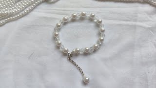 DIY bracelet  how to make bracelet  pearl bracelet DIY  small business ideas  easy DIY  gifts [upl. by Nilecoj857]