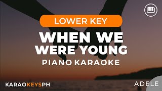 When We Were Young  Adele Lower Key  Piano Karaoke [upl. by Nomrac]