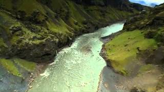 Iceland from above  Canyon and Waterfall [upl. by Andeee]