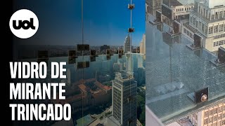 Vidro do piso de mirante em São Paulo trinca e parte do Sampa Sky é interditado [upl. by Elockcin238]