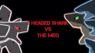 5 headed shark vs the Megalodon 5 headed shark attack vs the meg sticknodes animation [upl. by Baiel245]