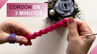 TUTORIAL  CÓMO TEJER UN CORDÓN A CROCHET EN 3 MINUTOS [upl. by Urbanus395]