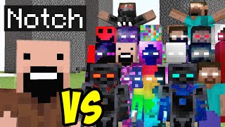 Notch vs 30 STRONGEST Creepypasta mobs all parts [upl. by Enoch]