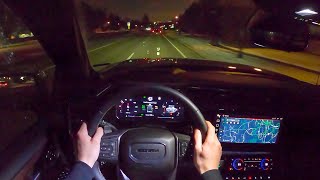 2023 GMC Sierra 1500 Denali Ultimate  POV Night Drive Binaural Audio [upl. by Seidnac545]