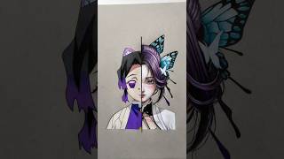 Anime vs Realism🦋💜 pt2 “Realism” drawing art shorts demonslayer fyp viral [upl. by Caril]