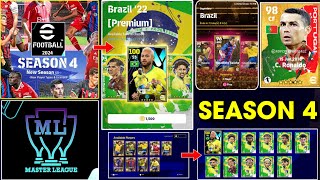 Upcoming Season 4 New Premium Club amp Ambassador Packs Master League Update In eFootball™ 2024 🤩🔔 [upl. by Iblehs]