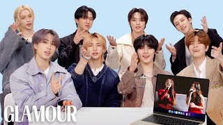 Stray Kids Watch Fan Covers on YouTube  Glamour [upl. by Dunaville208]