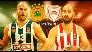 🍀Panathinaikos BC 4025 200 Olympiakos BC🔴13022019 Promo [upl. by Bencion]