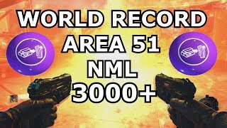 World Record Area 51 No Mans Land over 3000  kills Moon All Gums amp RK5 black ops 3 zombies [upl. by Andriette]