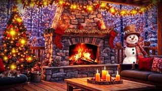 Cozy Christmas Fireplace Music Ambience 🎁 Best Relaxing Christmas Music Fireplace🎄Christmas Ambience [upl. by Kwan]