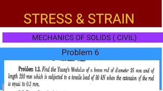 stress amp Strain  problem 4 [upl. by Cormick309]