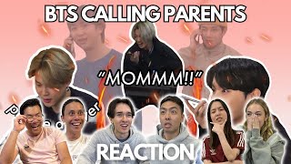 BTS CALLING THEIR PARENTS REACTION [upl. by Anha]