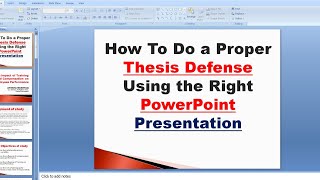 how to make PowerPoint presentation for Research defense  create presentation for thesis defense [upl. by Aynatahs]