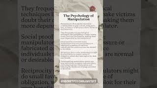 The Psychology of Manipulation darkpsychology psychology facts psychologyfacts [upl. by Jackson]