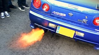 Nissan Skyline R34 GTR  Antilag FLAMES [upl. by Adle]