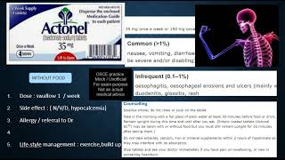 Rx 403 Risedronate 35mg 1w Actonel osteoporosis bone OSCE pharmacy doctor Roze Pharm [upl. by Marcille949]