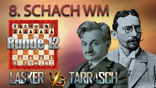 Siegbert Tarrasch Vs Emanuel Lasker 🏆 8 Schach WM München 1908 🏆 C49 Vierspringerspiel  chess 593 [upl. by Tebor]