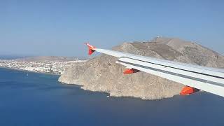 Landing at Santorini airport JTR  EasyJet A320 [upl. by Airetnahs919]