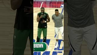 Russell Westbrook amp Jaylen Brown address the crowd in Abu Dhabi 🗣️ NBAinAbuDhabi  Shorts [upl. by Chase]