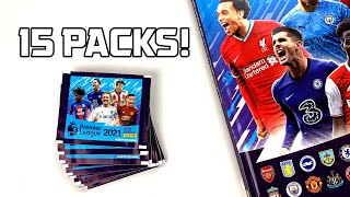 trying to COMPLETE my Panini PREMIER LEAGUE 2021 Sticker Album 15 packs [upl. by Natsirhc]